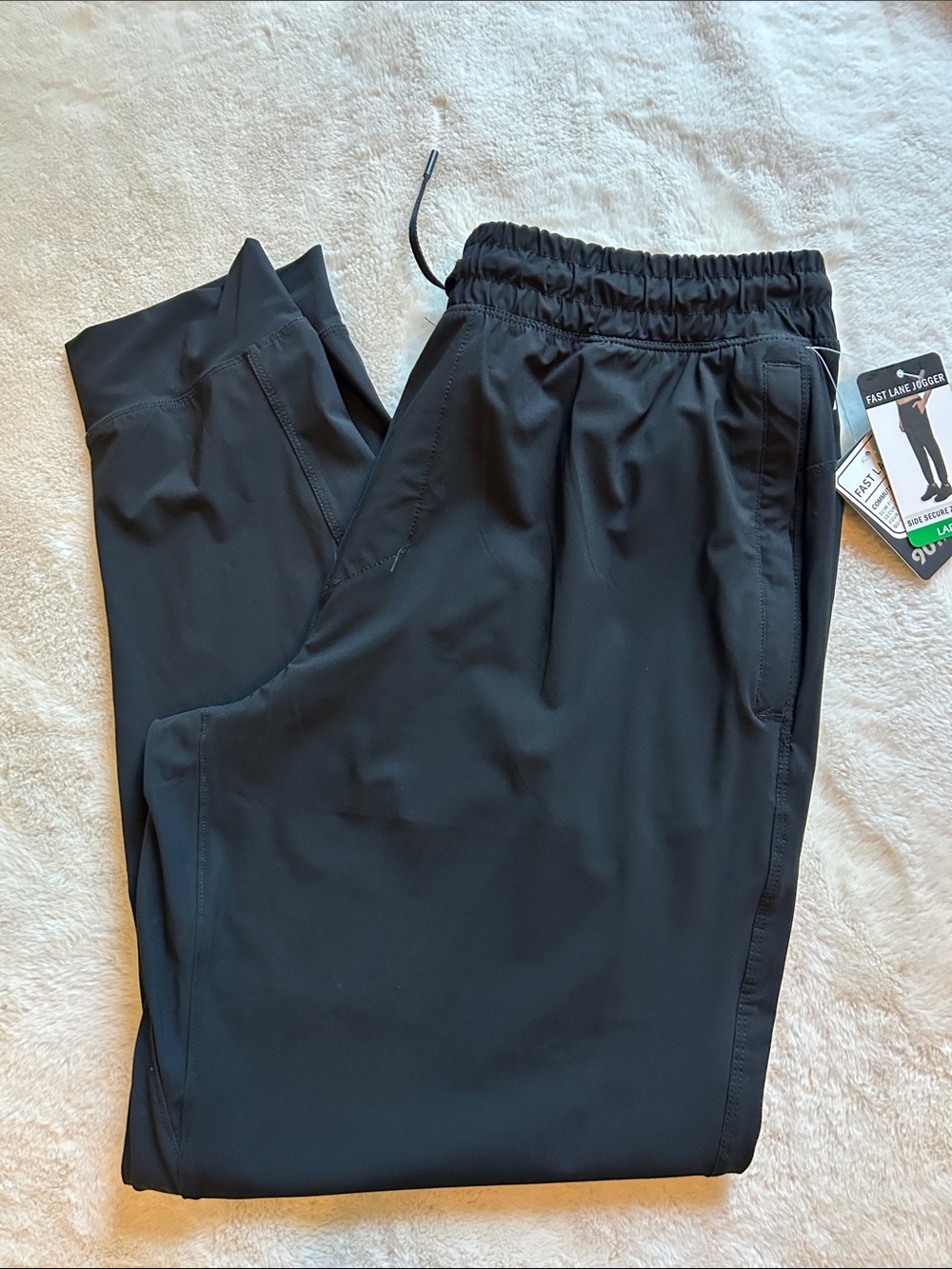 90 Degree by Reflex Men's Black Athletic Joggers with Drawcord Waist